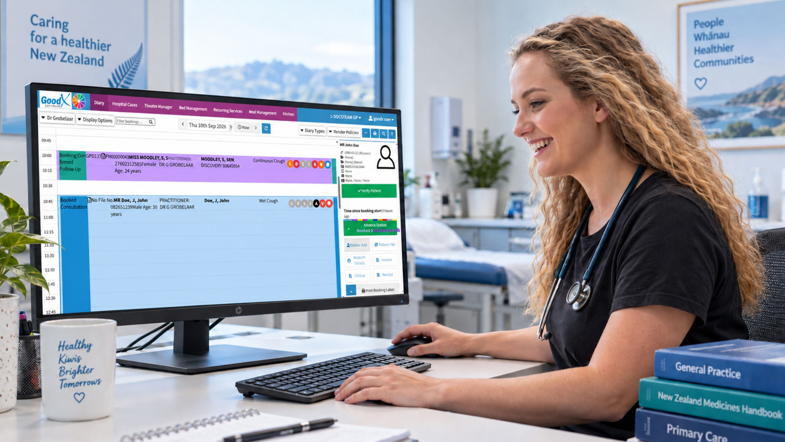 Clinic management system features dashboard for NZ practices