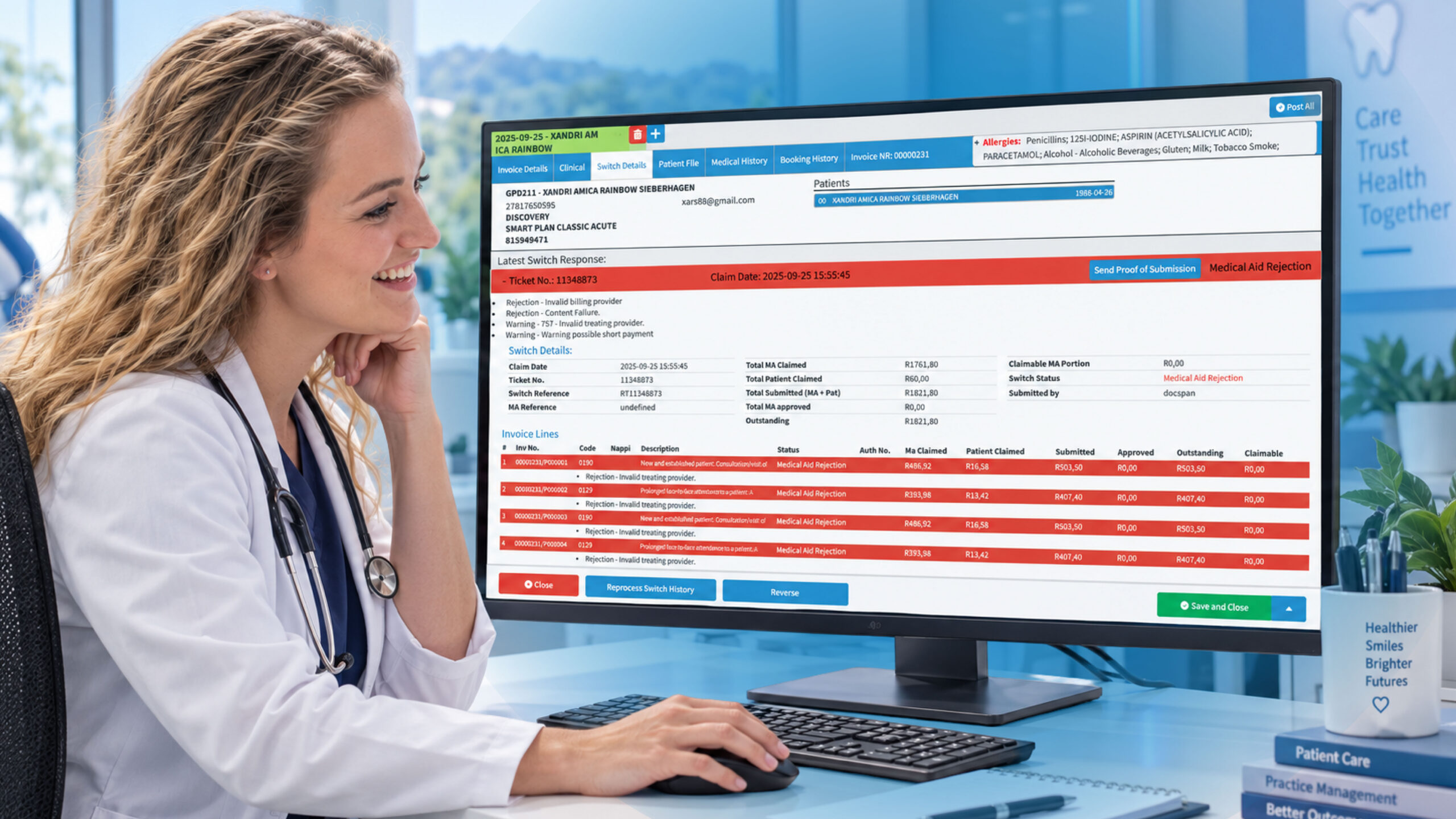 Health insurance claims management software for medical practices