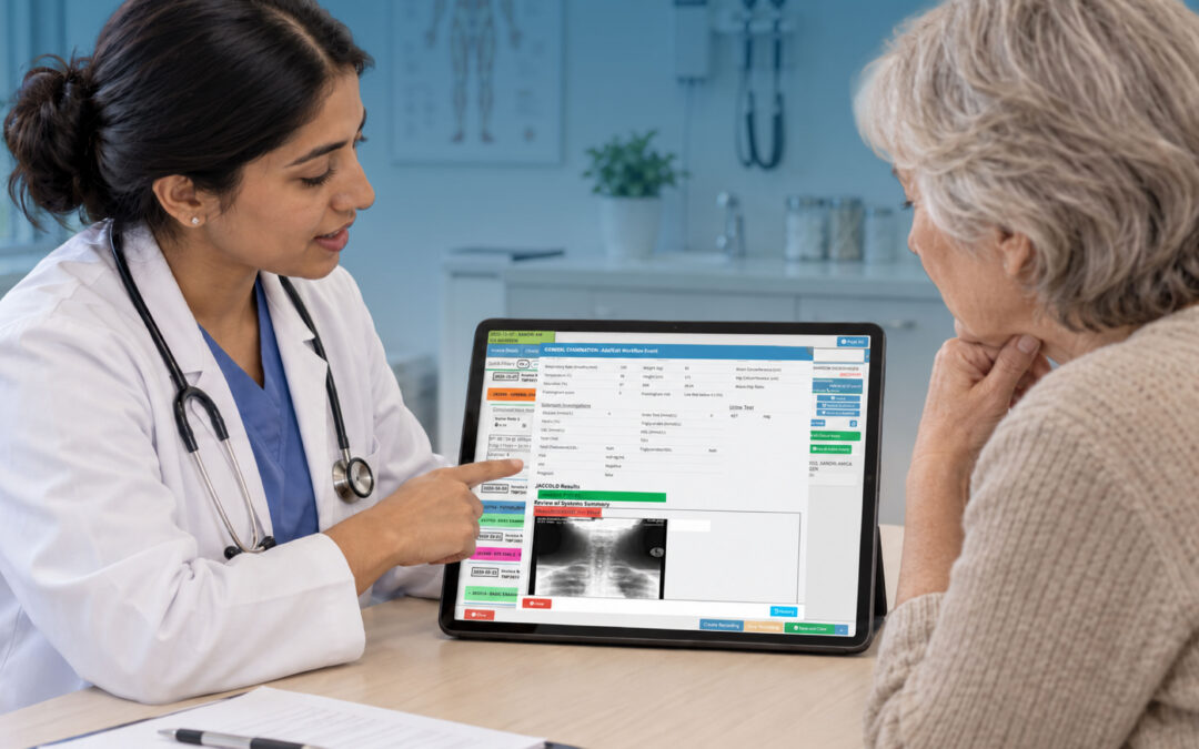Patient and healthcare professional discussing a care plan to improve patient engagement
