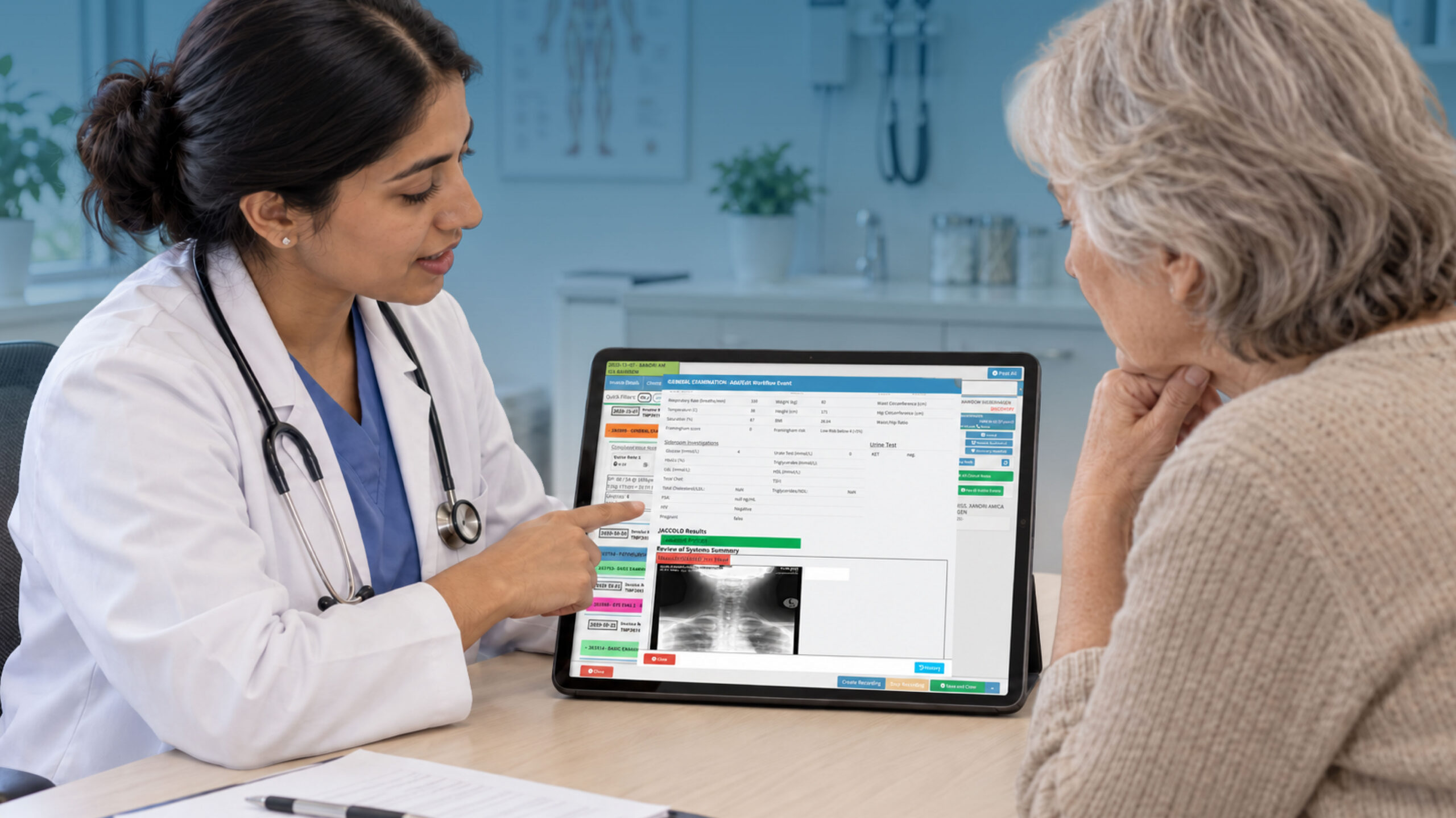 Patient and healthcare professional discussing a care plan to improve patient engagement